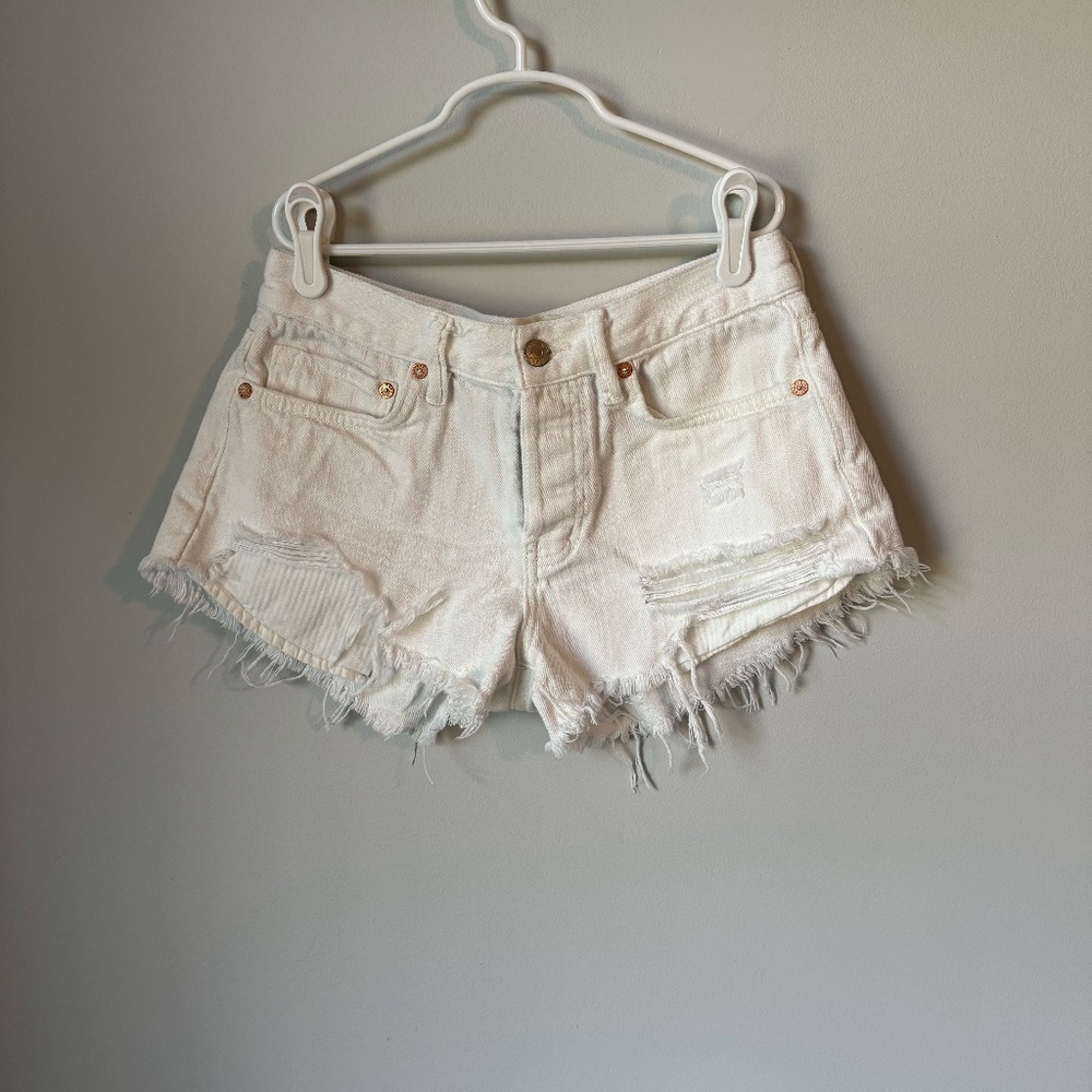 We The Free Loving Good Vibrations Cutoffs in White - Picture 2 of 4